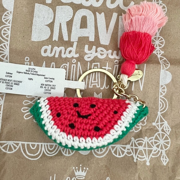 Crocheted Watermelon Keychain Tag w/Tassel from Hallmark - NWT - Picture 7 of 10